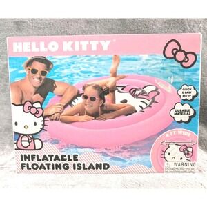 NEW Hello Kitty 4' Diameter Inflatable Floating Island Swimming Pool Float